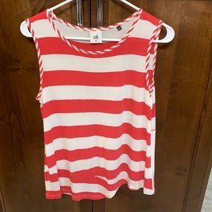 Cabi pink and white stripe tank top size M.